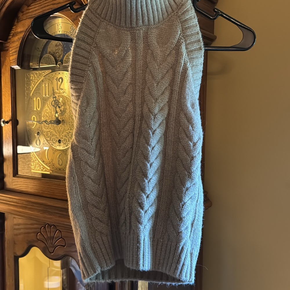Fashion Nova Gray Cowl Neck Cable Knit Sweater